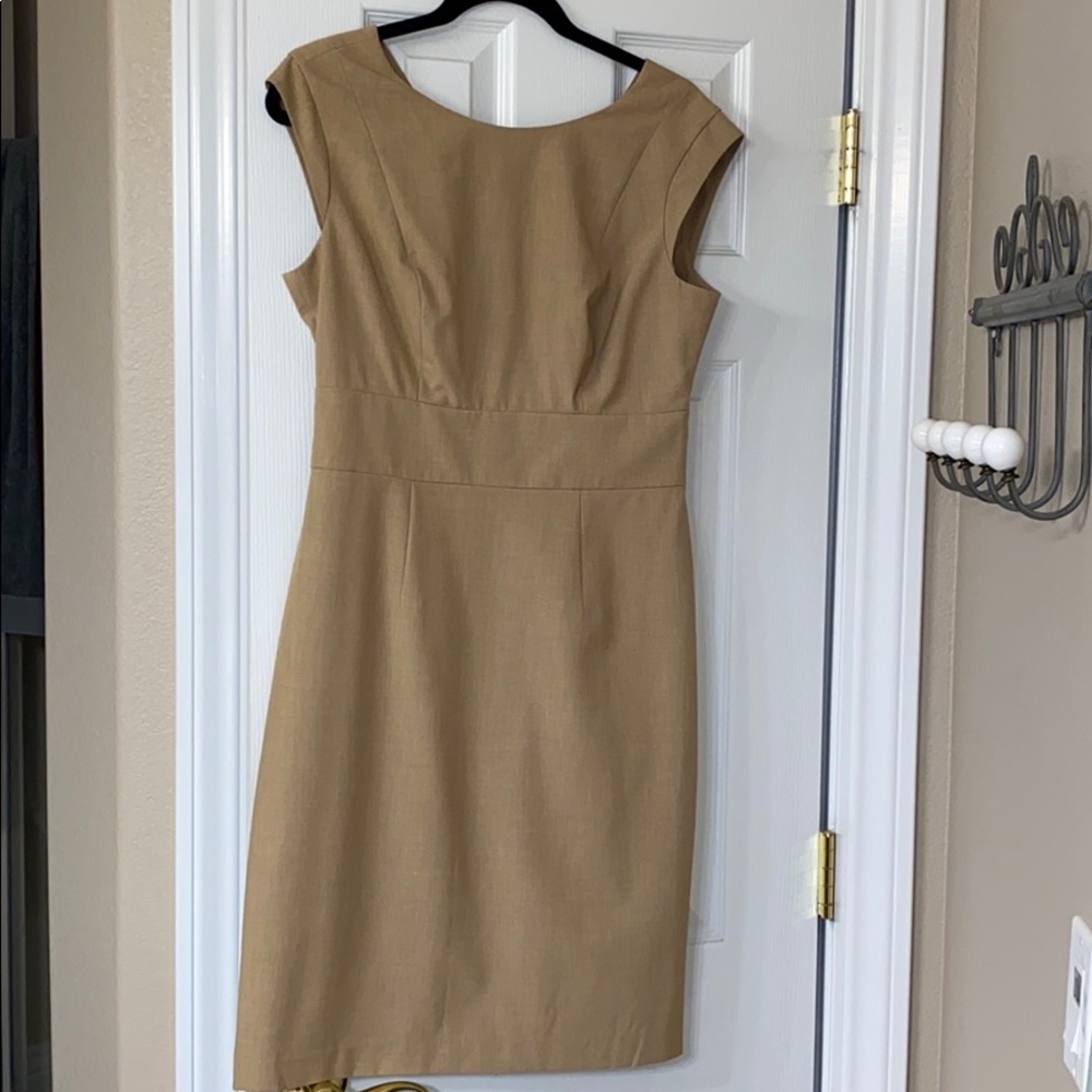 The Limited Tan Sleeveless Midi Dress